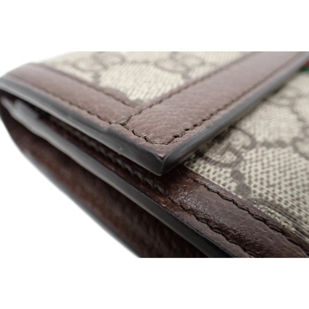 Gucci GG Supreme Canvas Leather Beige Ebony Red Green Web Ophidia Continental - Picture 5 of 9